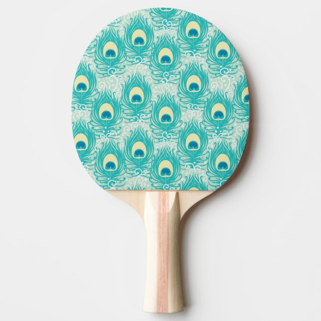 Peacock feathers pattern Ping-Pong paddle (Front)
