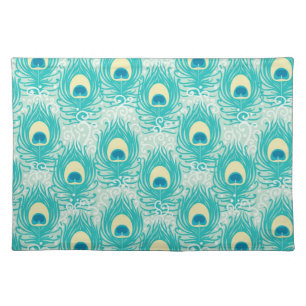 Peacock feathers pattern placemat