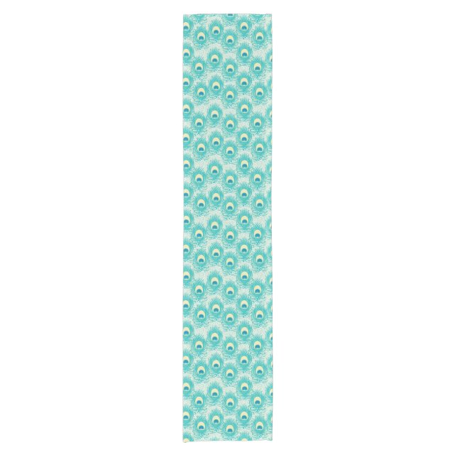 Peacock feathers pattern short table runner (Front)