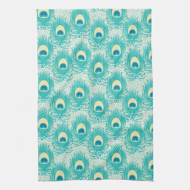 Peacock feathers pattern towel (Vertical)