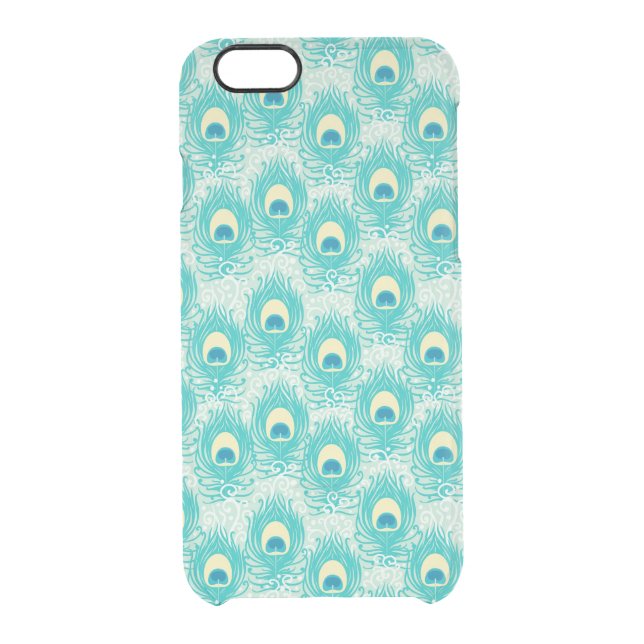 Peacock feathers pattern uncommon iPhone case (Back)