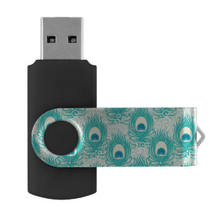 Peacock feathers pattern USB flash drive
