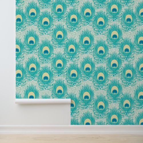 Peacock feathers pattern wallpaper 