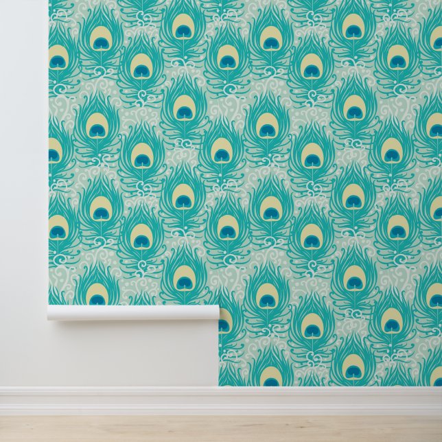 Peacock feathers pattern wallpaper  (Application)