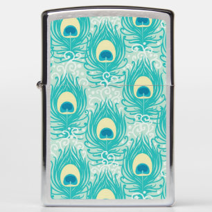 Peacock feathers pattern zippo lighter