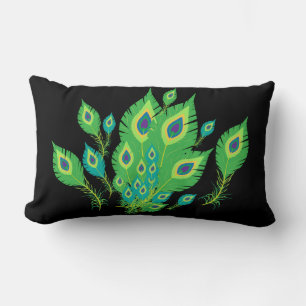 Peacock Feathers Peacock Birds Nature Lumbar Pillow