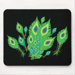 Peacock Feathers Peacock Birds Nature Mouse Pad