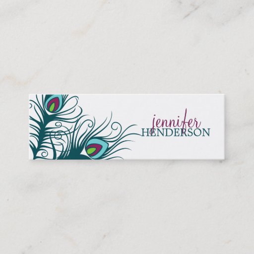 Customizable Peacock Feathers Personal Calling Card Business Card