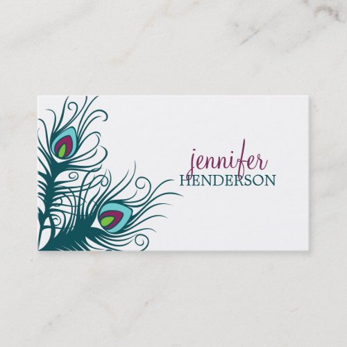 Peacock Feathers Personal Calling Card Business Card
