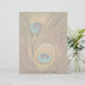 Peacock Feathers Personalized Letterhead (Standing Front)
