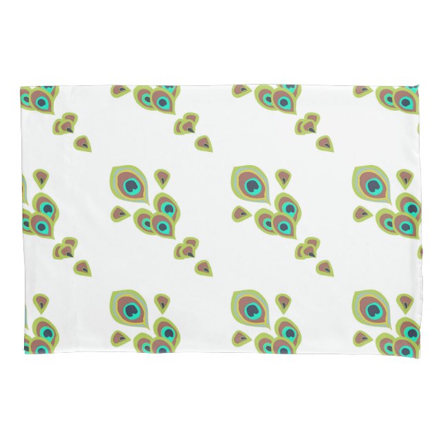 Peacock Feathers Pillow Case (Front)