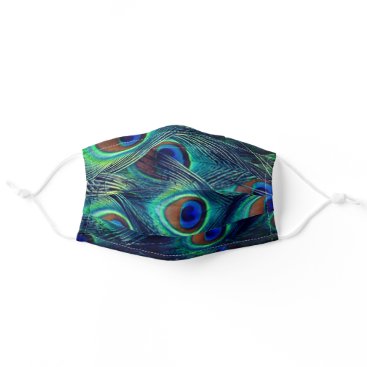 Peacock Feathers Print Adult Cloth Face Mask