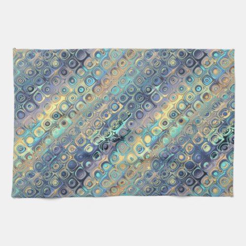 Peacock Feathers Retro Abstract Kitchen Towel