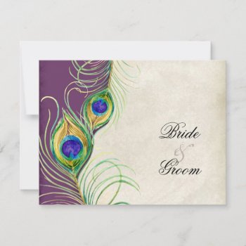 Peacock Feathers Rsvp Response Cards by AudreyJeanne at Zazzle