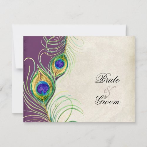 Peacock Feathers RSVP Response Cards