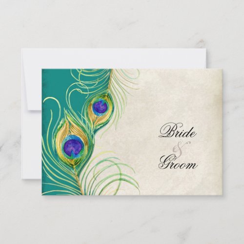Peacock Feathers RSVP Response Cards