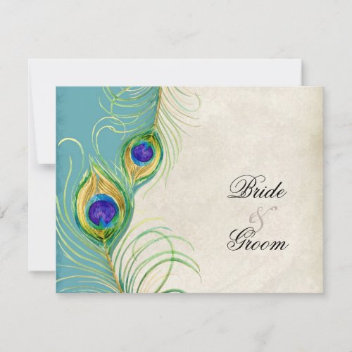 Peacock Feathers RSVP Response Cards