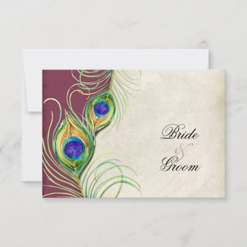 Peacock Feathers RSVP Response Cards