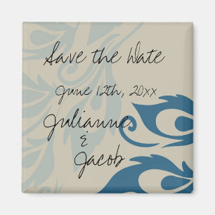 Peacock Feathers Save the Date Magnet