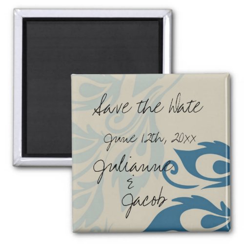 Peacock Feathers Save the Date Magnet