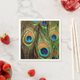 Peacock Feathers Standard Paper Napkins