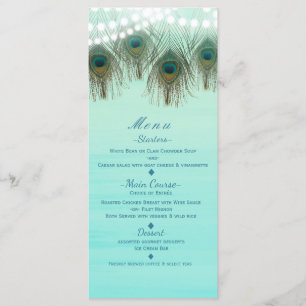 Peacock Feathers & String Lights Rustic Party Menu