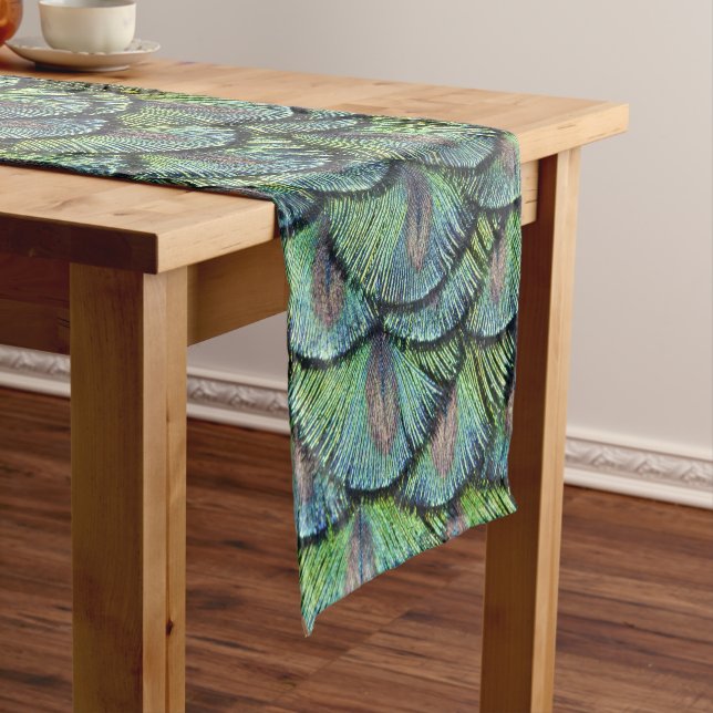 Peacock Feathers Table Runner (In Situ)