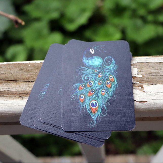 Peacock Feathers Teal Peacocks                     Business Card (Creator Uploaded)