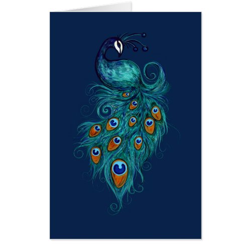 Peacock Feathers Teal Peacocks               Card