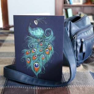 Peacock Feathers Teal Peacocks Card
