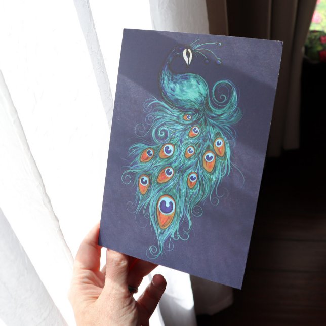Peacock Feathers Teal Peacocks                     Card (Creator Uploaded)