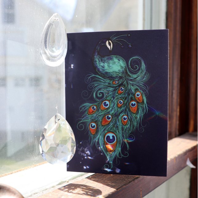 Peacock Feathers Teal Peacocks                     Card (Creator Uploaded)