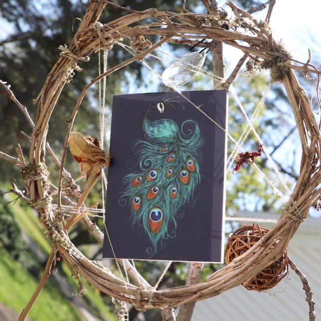 Peacock Feathers Teal Peacocks                     Card (Creator Uploaded)