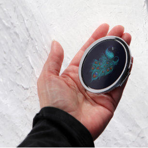 Peacock Feathers Teal Peacocks Compact Mirror