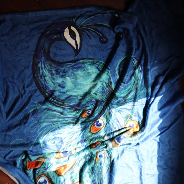 Peacock Feathers Teal Peacocks                     Fleece Blanket (Creator Uploaded)