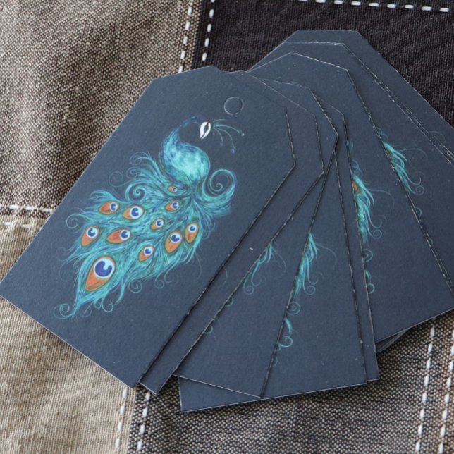 Peacock Feathers Teal Peacocks            Gift Tags (Creator Uploaded)