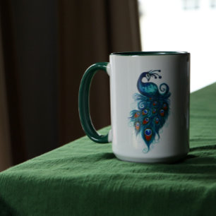 Peacock Feathers Teal Peacocks Mug