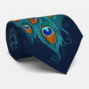 Peacock Feathers Teal Peacocks   Neck Tie