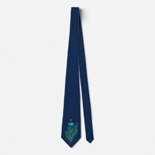 Peacock Feathers Teal Peacocks                   Neck Tie