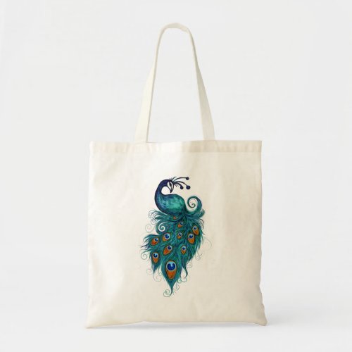 Peacock Feathers Teal Peacocks                     Tote Bag