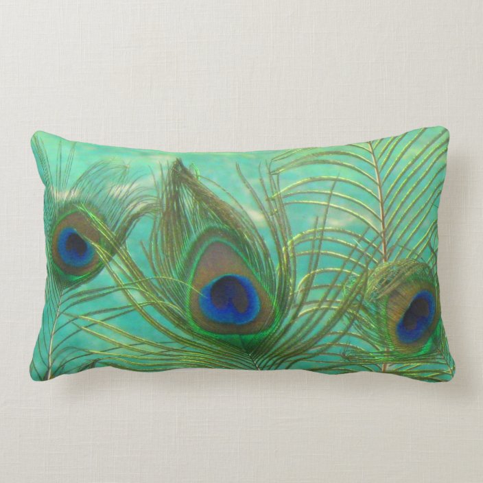 Peacock Feathers Throw Pillow