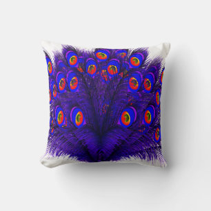 Peacock Feathers Throw Pillow