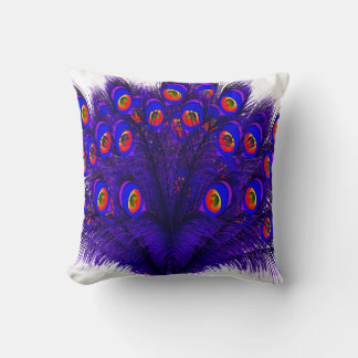 Peacock Feathers Throw Pillow