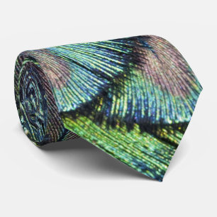 Peacock Feathers Tie Double Sided Print