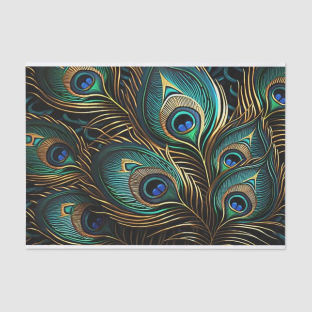 Peacock Feathers Tissue Paper (Front)