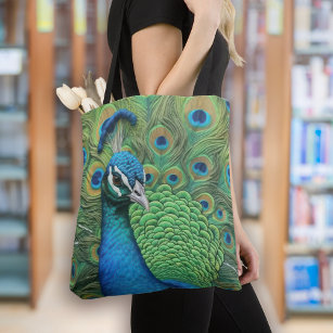 Peacock Feathers Tote Bag