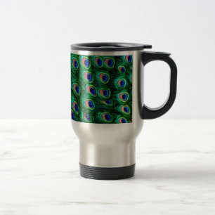 Peacock feathers_ travel mug