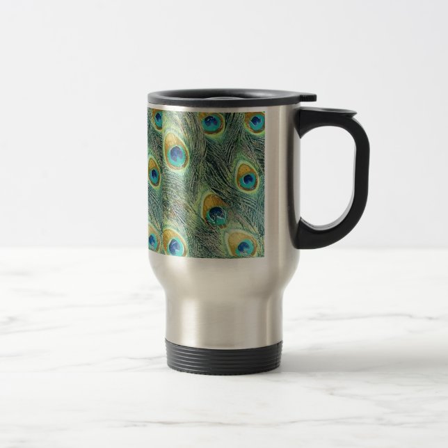 PEACOCK FEATHERS TRAVEL MUG (Right)