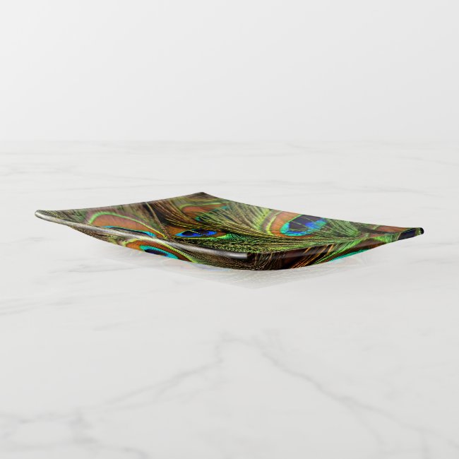 Peacock Feathers Trinket Tray