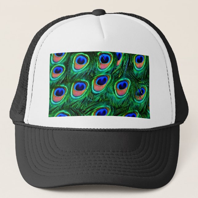 Peacock feathers_ trucker hat (Front)